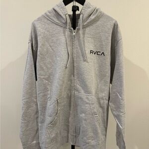 RVCA Light Gray Zip-Up Hoodie